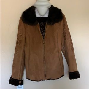Suede and fake fur jacket